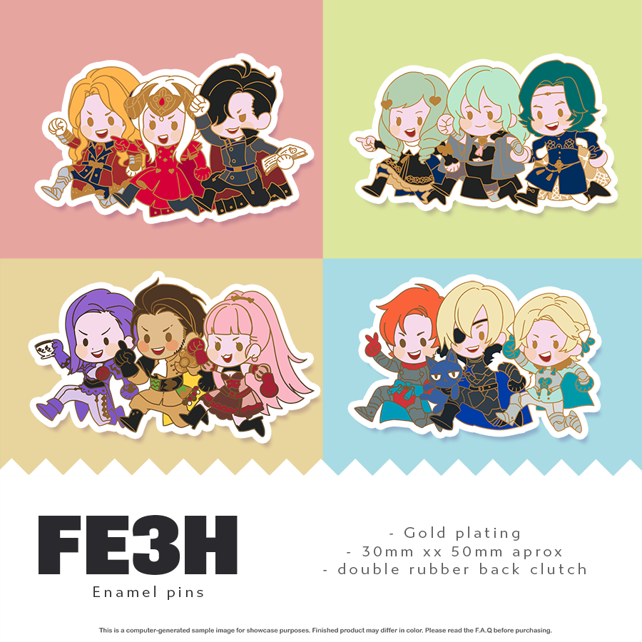 FE3H Trio enamel pin