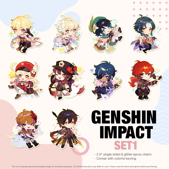 Genshin Impact Set 1 acrylic charms